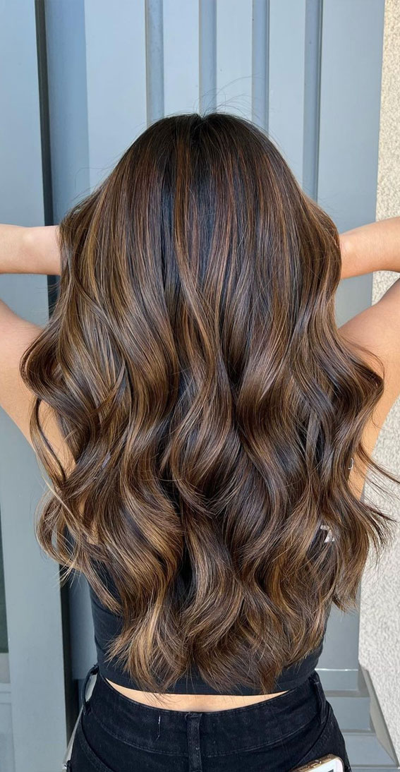 50 Autumn's 2022 Hair Colour Trends : Rich Brunette Voluminous