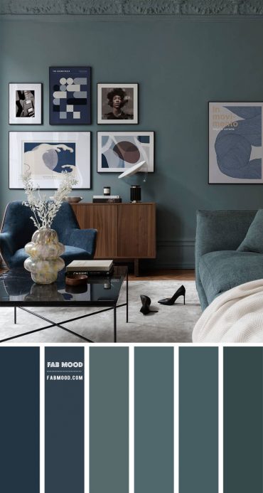 5 Calming Colours That Perfect for Living Room : Muted Green & Navy ...