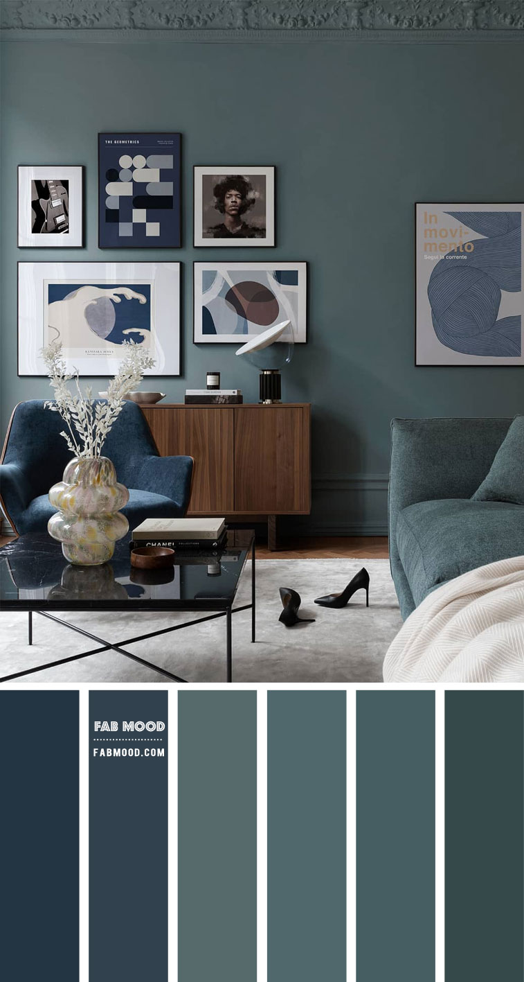 Shades of Blue and Grey Living Room