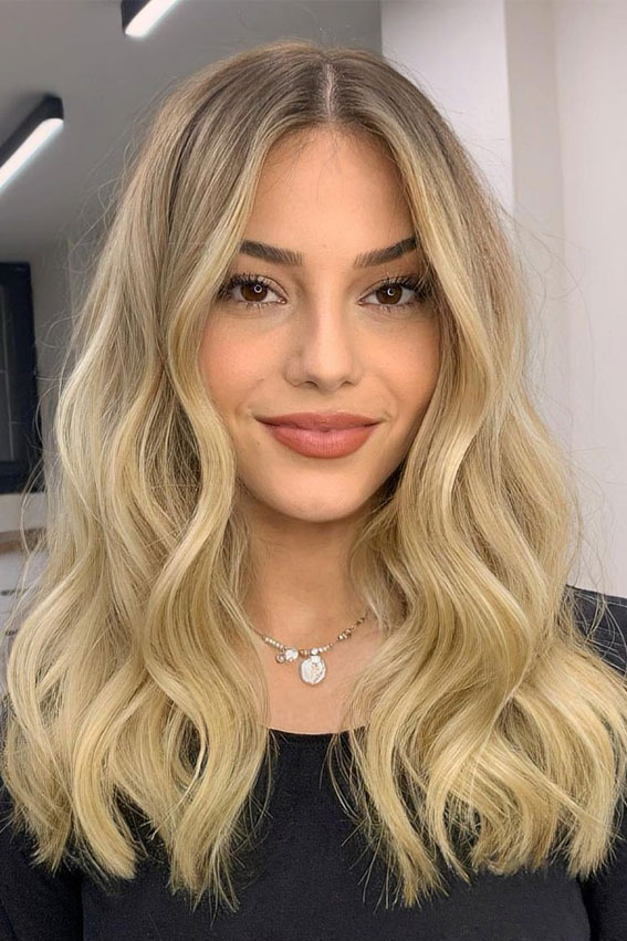 50 Hair Colours Ideas That Are Trending Now : Beige Blonde Medium Length