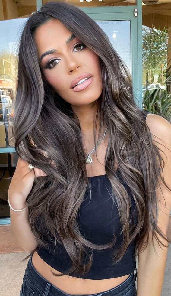 50 Hair Colours Ideas That Are Trending Now : Charming Dark Brunette