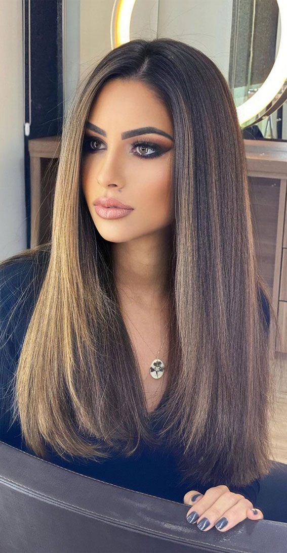 50 Hair Colours Ideas That Are Trending Now : Chocolate + Caramel Balayage Hair