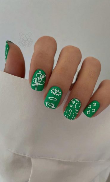 50 Pretty Summer Nails In 2022 For Every Taste Abstract Green Nails