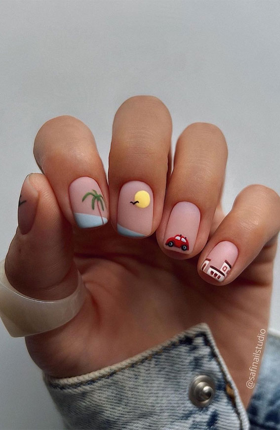 50 Pretty Summer Nails in 2022 For Every Taste : Vacation Vibes