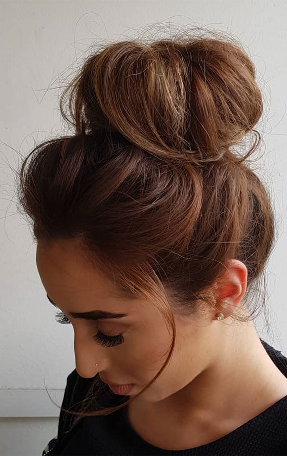 50 Amazing Ways To Style An Updo in 2022 : Messy Top Knot