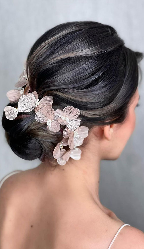 50 Amazing Ways To Style An Updo in 2022 : Soft Low Bun Dark Hair