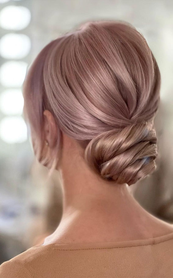 50 Amazing Ways To Style An Updo in 2022 : Sleek Twisted Low Bun