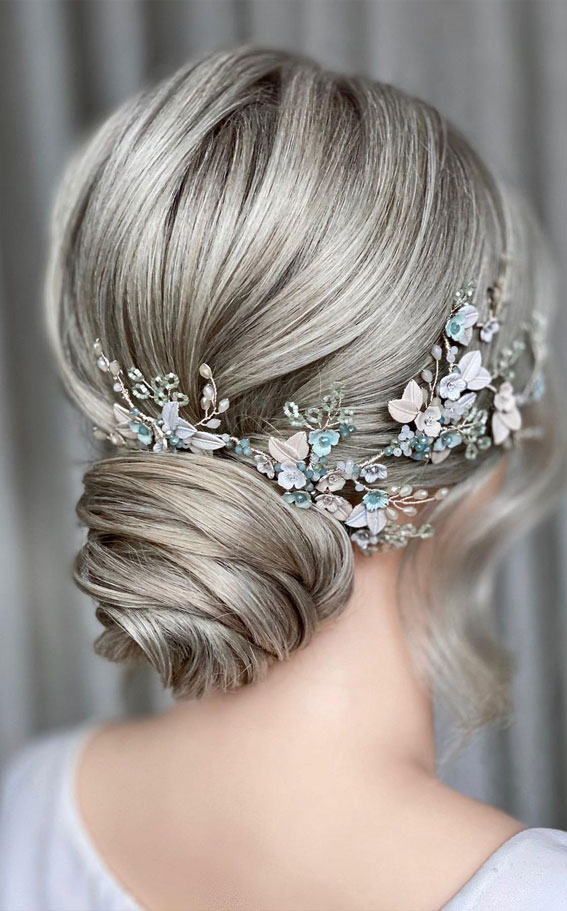 50 Amazing Ways To Style An Updo in 2022 : Silver Bun Hair