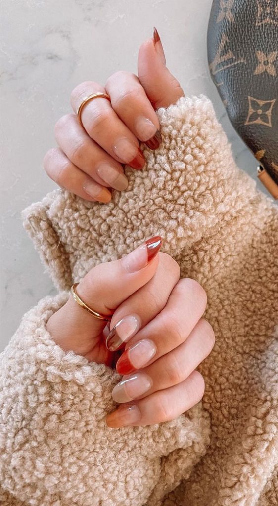 50 Trending Autumn Nail Colours & Designs Earthy Tone Colour Block