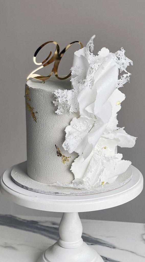 Whipped Cream Gold and White Cake - Decorated Cake by - CakesDecor