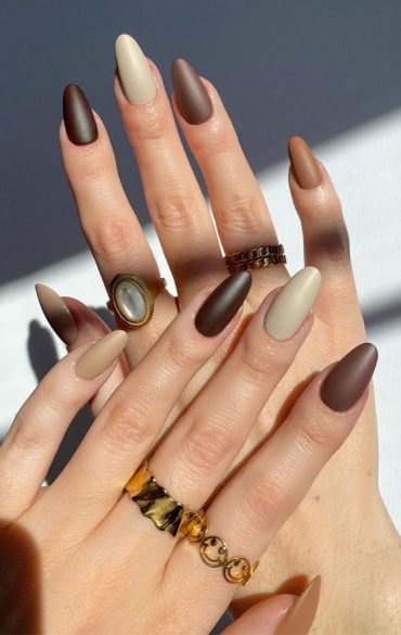 50 Trending Autumn Nail Colours & Designs : Cozy Brown And Neutral Nails