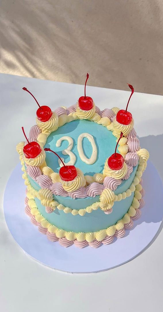 50 Vintage Inspired Lambeth Cakes That’re So Trendy : Cake for 30th Birthday