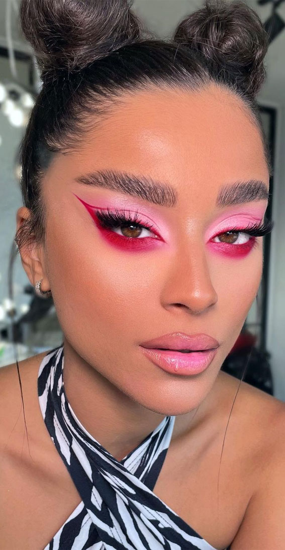 58 Stunning Makeup Ideas For Every Occasion Pink and Red Makeup