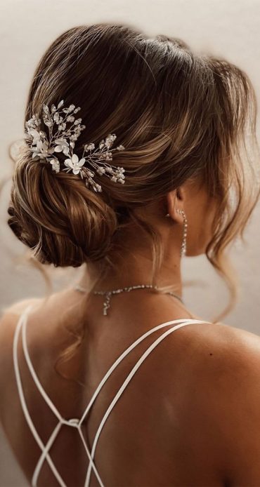 59 Gorgeous Wedding Hairstyles In 2022 Elegant Low Updo Hair Accessories 6580