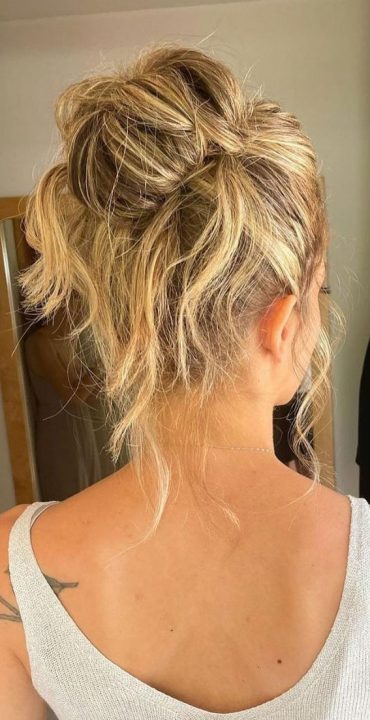 59 Gorgeous Wedding Hairstyles In 2022 Messy Top Knot 0576