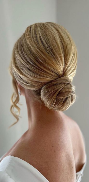 59 Gorgeous Wedding Hairstyles In 2022 Sleek Blonde Low Bun 9612