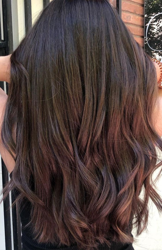 dark red brown hair