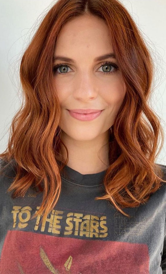 40 Copper Hair Color Ideas That’re Perfect for Fall : Copper Dimensional Balayage
