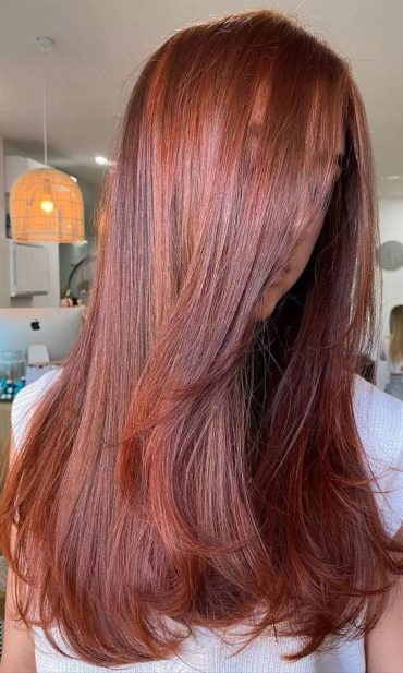 40 Copper Hair Color Ideas Thatre Perfect For Fall Rich Deep Copper Long Hair 0362