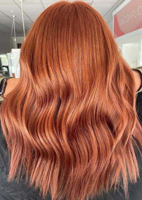 40 Copper Hair Color Ideas That’re Perfect for Fall : Bright fiery copper