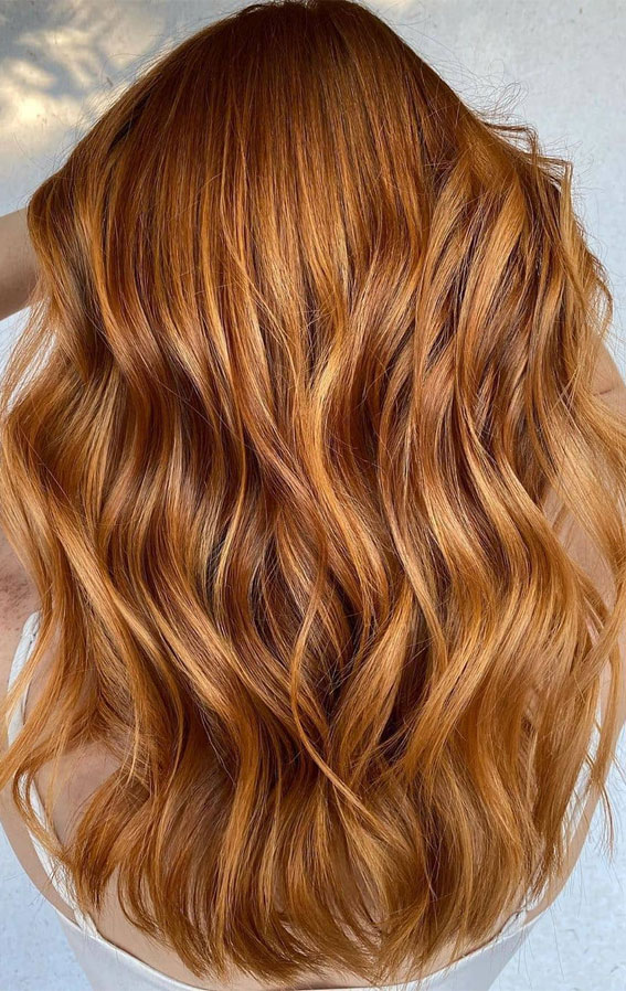 40 Copper Hair Color Ideas That’re Perfect for Fall : Golden Brown Copper
