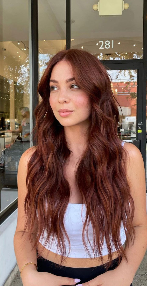 40 Copper Hair Color Ideas That’re Perfect for Fall : Moody Copper Mermaid Waves
