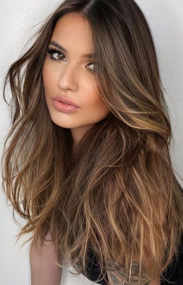 50 Fabulous Fall Hair Color Ideas For Autumn 2022 Chocolate With Honey Highlights 