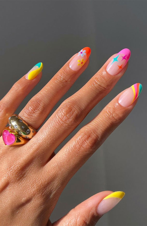 70 Stylish Nail Art Ideas To Try Now : Vibrant Summer Nail Art Design