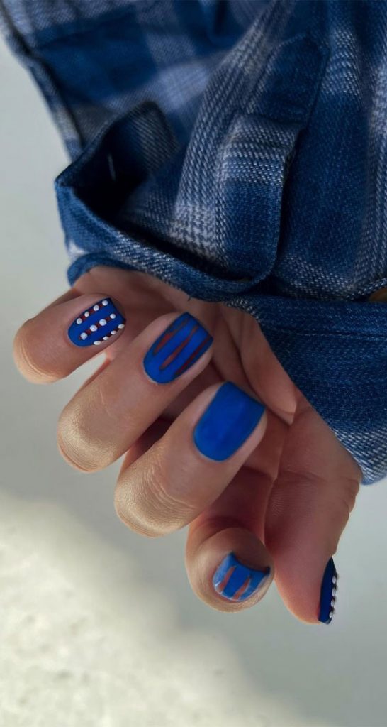 70 Stylish Nail Art Ideas To Try Now Dark Blue Nail Design