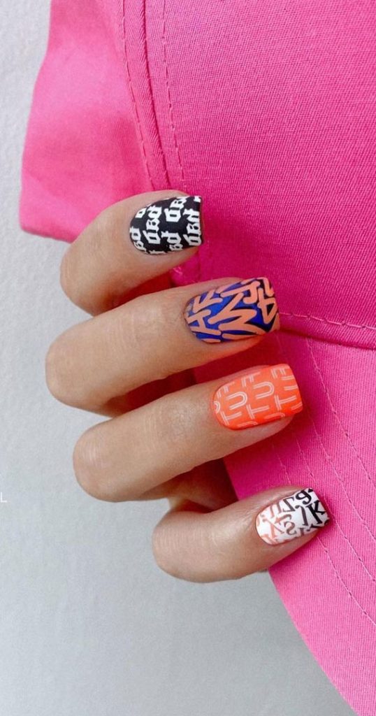 Stylish Nail Art Ideas To Try Now Colorful Square Short Nails