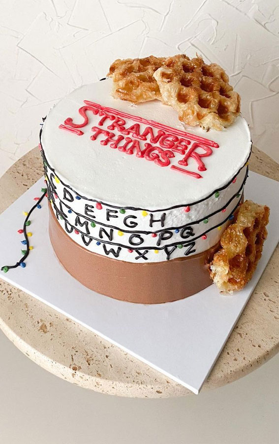 40+ Awesome Stranger Things Cake Ideas : Two-Toned Cake