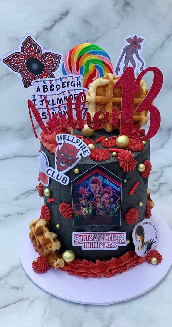 40+ Awesome Stranger Things Cake Ideas : Mixed Toppers