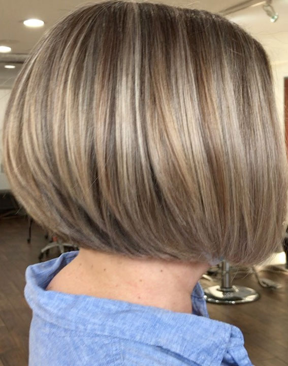 50+ Haircut & Hairstyles for Women Over 50 : Bob + Dimension Highlights