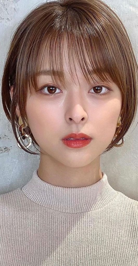 30+ Cute Short Hair With Bangs Korean Style : Soft Bob With Bangs For ...