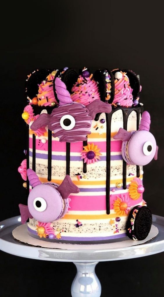 Pink Halloween Cake
 100 Cute Halloween Cake Ideas Pink Strips