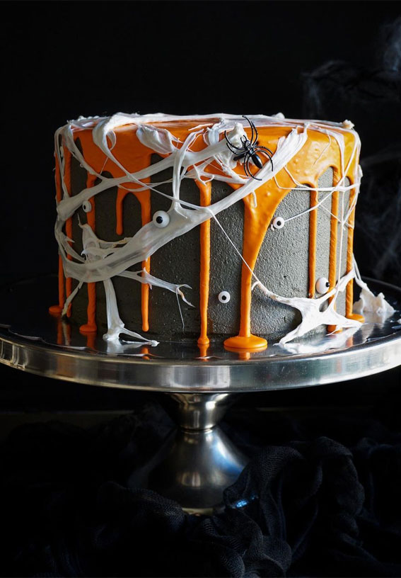 100+ Cute Halloween Cake Ideas : Dramatic colorful drip