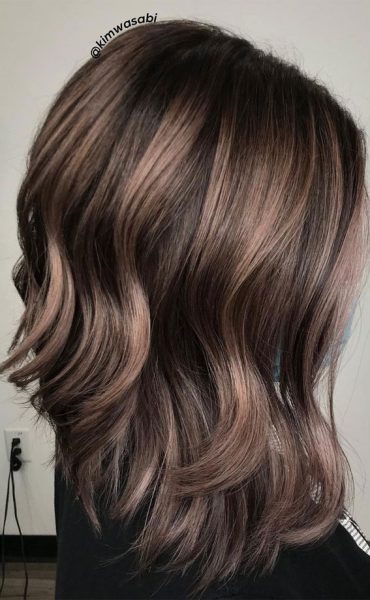 30 Metallic Hair Color Ideas Mauve Mushroom Brown Hair 8463