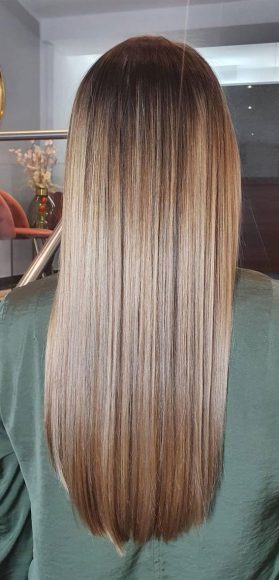30 Metallic Hair Color Ideas : Light Ash Brown Long Straight