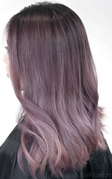 30 Metallic Hair Color Ideas : Metallic Mauve Medium Length