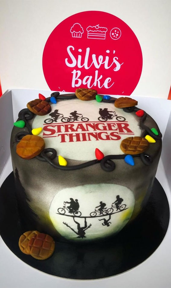 40+ Awesome Stranger Things Cake Ideas : Four Kids Riding Bike