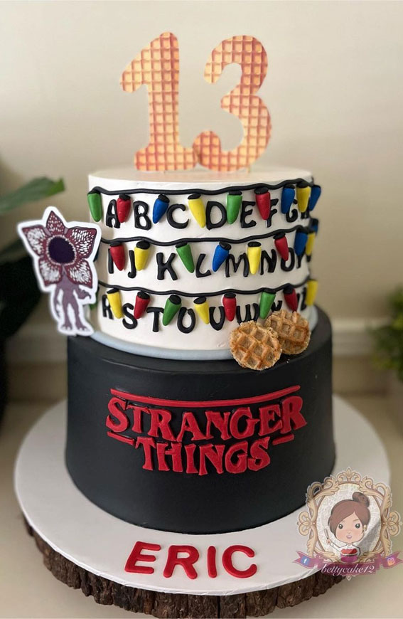 40+ Awesome Stranger Things Cake Ideas : Two-Tiered + ABC Lights