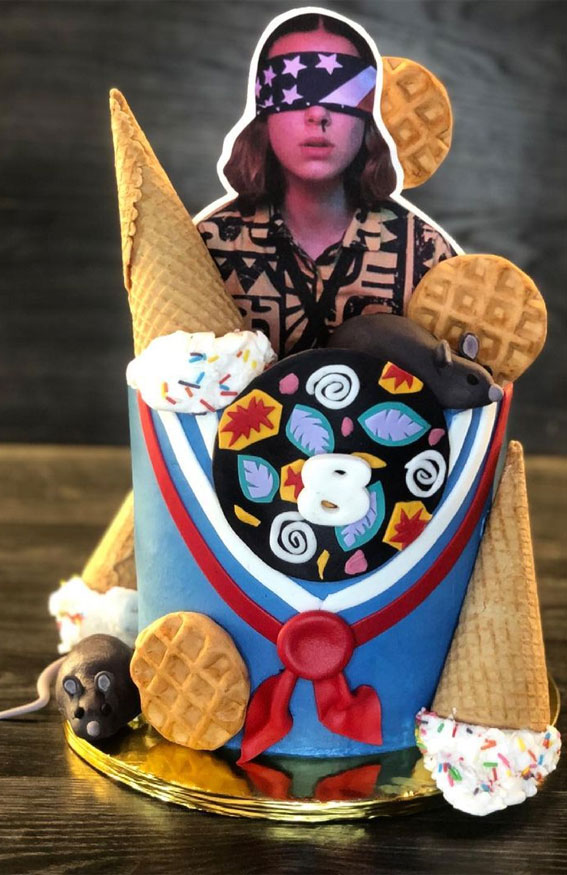 40+ Awesome Stranger Things Cake Ideas : Sailor Top Cake Topped with Eleven