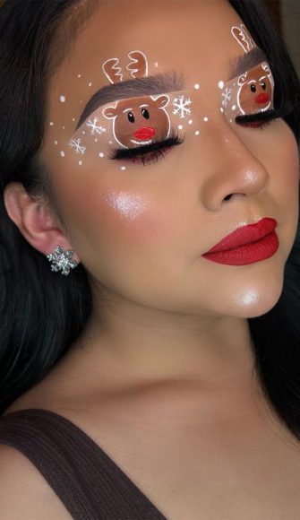 20 Christmas And Holidays Makeup Ideas Rudolph Makeup Look