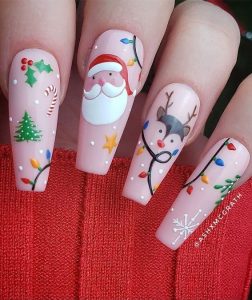 50 Best Holiday Nail Art Ideas & Designs : Fun Festive Coffin Nails