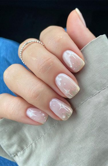 50 Best Holiday Nail Art Ideas & Designs : Biab Milky Sheer Nails