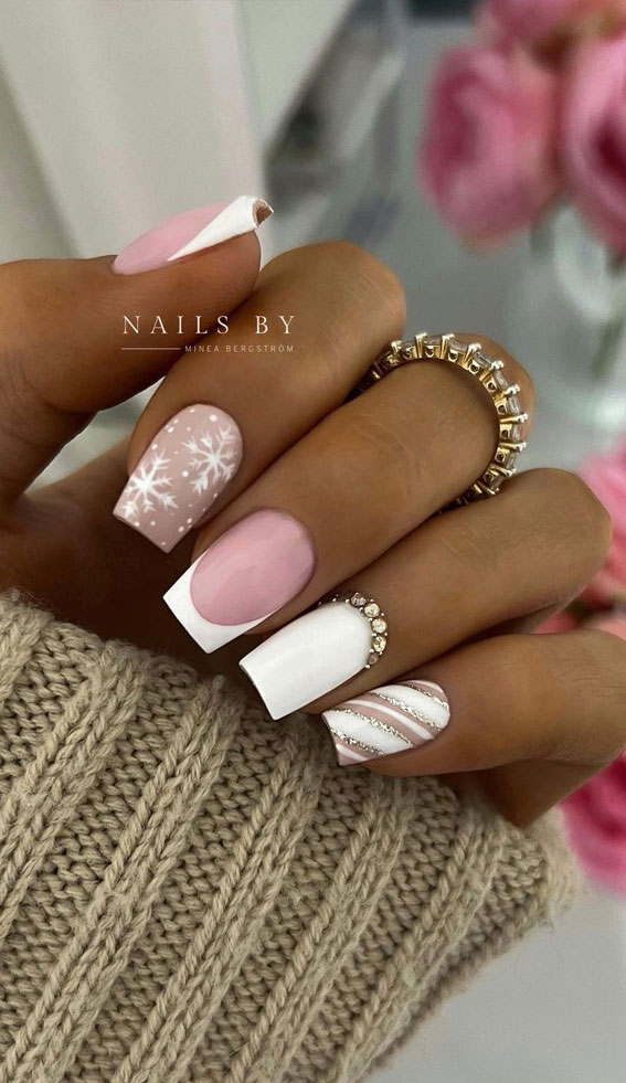 50 Best Holiday Nail Art Ideas & Designs : Candy Cane, Snowflake ...