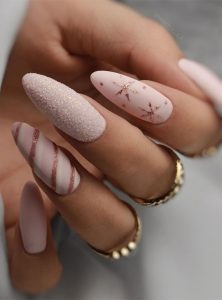 50 Stylish Festive Nail Designs Textured Festive Pink Nails