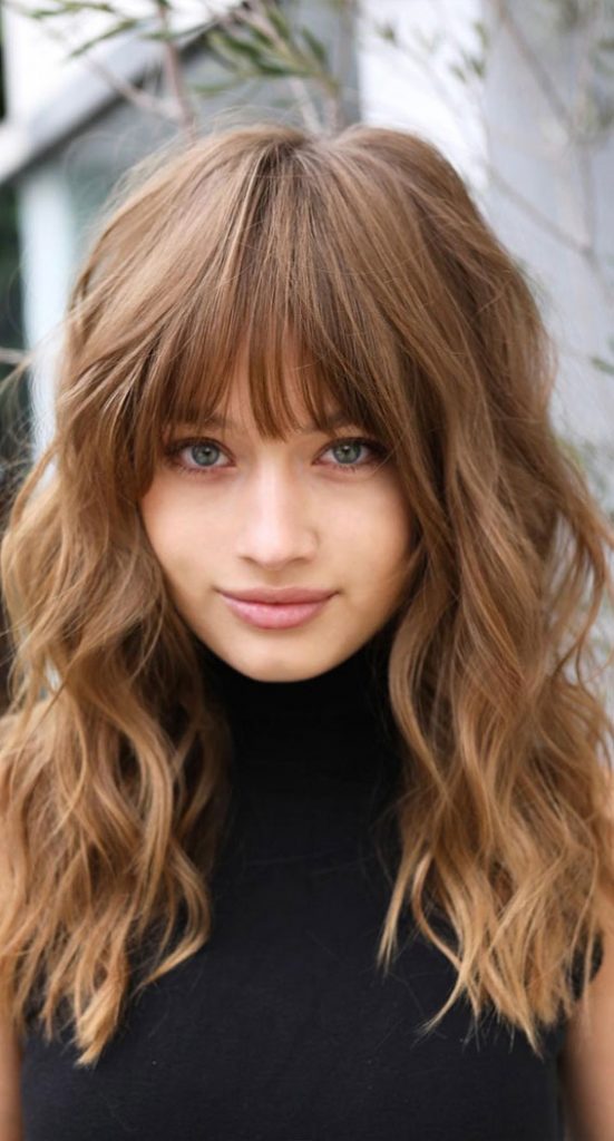 30+ Cute Fringe Hairstyles For Your New Look Sugar Brown Shag Natural