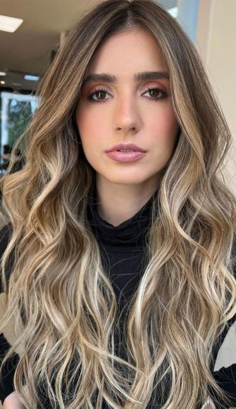 50+ Trendy Hair Colour For Every Women : Dirty Blonde Wavy Long Hair