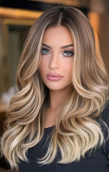 50+ Trendy Hair Colour For Every Women : Cream Coffee Blonde Balayage